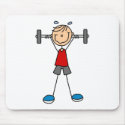 Weight Lifting Stick Figure Mousepad