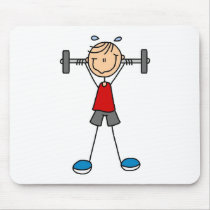 Weight Lifting Stick Figure Mousepad by stick_figures Weight Lifting Stick Figure Mousepad