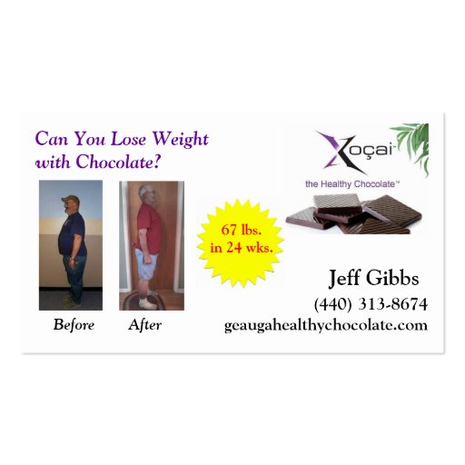 Weight Loss Biz Card Business Cards (front side)