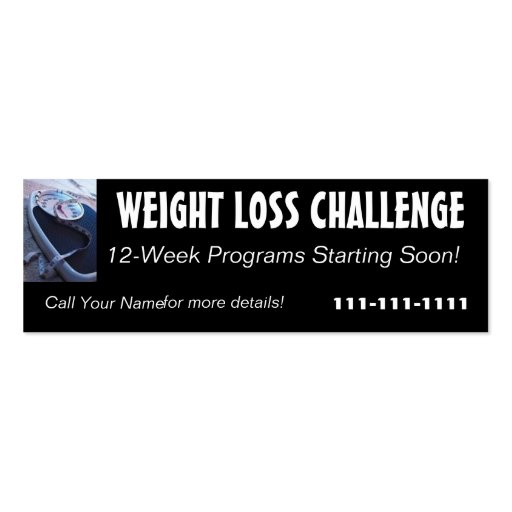 Weight Loss Challenge Profile Card Business Card Templates (front side)