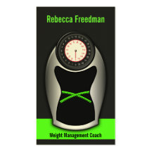 Weight Loss Coach Business Cards - Black and Green