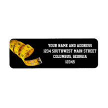 Weight Loss, Yellow Tape Measure Return Address Labels