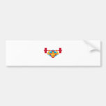 weightlifter body builder lifting weights  retro bumper stickers