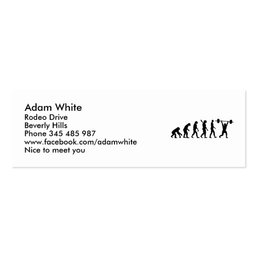 Weightlifting evolution business card template