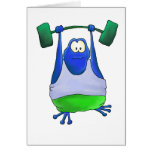 Weightlifting Frog Greeting Card