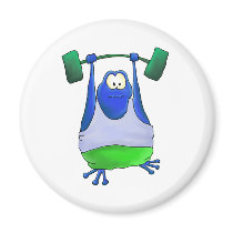 Weightlifting Frog Magnets