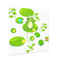 Weightlifting Frog Stretched Canvas Prints