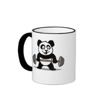Weightlifting Panda mugs by cuteunion Weightlifting Panda mugs