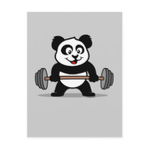 Weightlifting Panda postcards