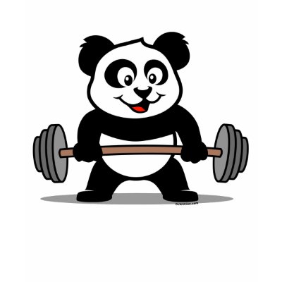 Weightlifting Panda T-shirt by cuteunion
