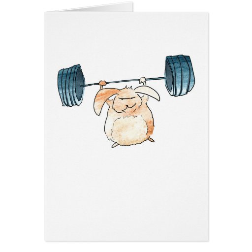Weightlifting rabbit card