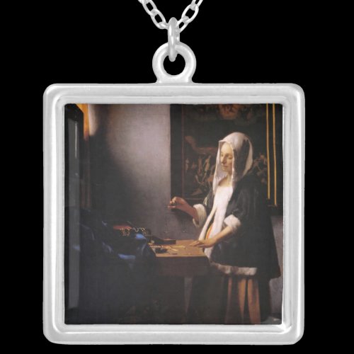 Weights by Johannes Vermeer Custom Necklace