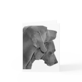 Weim Portrait - Black & White card