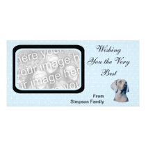 Weimaraner - Blue w/ White Diamond Design Photo Card