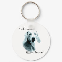 Weimaraner Cold Nose, Warm Heart Keychain by GreyWolfCreation Weimaraner Cold Nose, Warm Heart Keychain