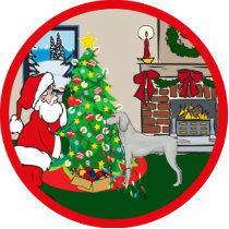 Weimaraner deck the halls photo sculptures