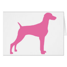 Weimaraner Dog (in pink) Card