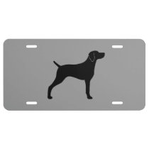 Weimaraner Dog Silhouette License Plate at Zazzle