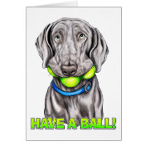 Weimaraner Have a Ball cards