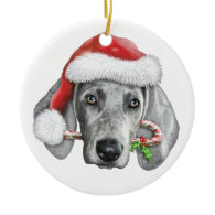 Weimaraner Double-Sided Ceramic Round Christmas Ornament