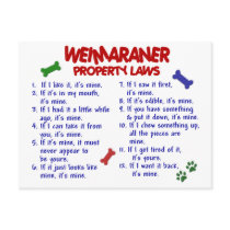 WEIMARANER Property Laws 2 postcards