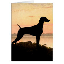 Weimaraner Sunset Greeting Cards