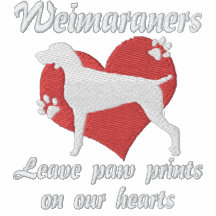 Weimaraners Leave Paw Prints Embroidered Shirt