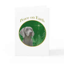 Weimeraner Peace on Earth Greeting Cards