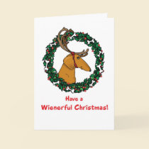 Weindeer Dachshund Christmas Card