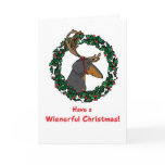 Weindeer Dachshund Christmas Card