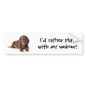 Weiner Dog Bumper Sticker bumper stickers by earthchildfreak Weiner Dog Bumper Sticker bumper stickers