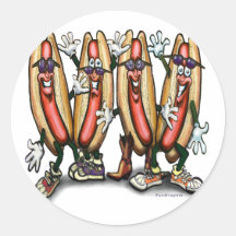 Weiner Party Round Stickers