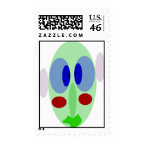 Weird Face Postage Stamp by MyOtherPlanet Weird Face Postage Stamp