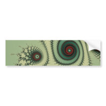 Weird Fractal Design - Red and Green Spirals Dots Bumper Sticker