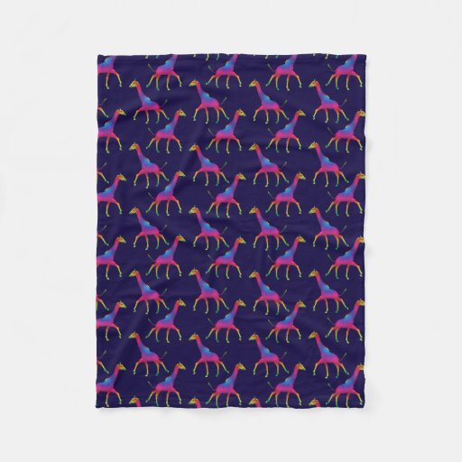 Weird Psychedelic Giraffe Fleece Blanket Zazzle