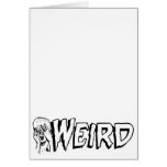 WEIRD - Retro Monster Girl Black & White Card