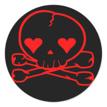 Weird Skull Goth Kawaii Style BLACK RED stickers