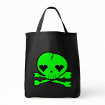 Weird Skull Goth Kawaii Style GREEN bags