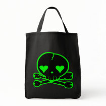 Weird Skull Goth Kawaii Style GREEN bags