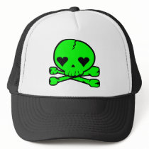 Weird Skull Goth Kawaii Style GREEN hats by CandyRazor Weird Skull Goth Kawaii Style GREEN hats