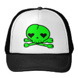 Weird Skull Goth Kawaii Style GREEN hats