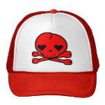 Weird Skull Goth Kawaii Style RED hats