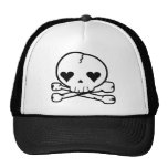 Weird Skull Goth Kawaii Style WHITE hats