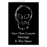 Weird Skull. White. Sketch. Greeting Cards