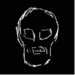 Weird Skull. White. Sketch. Photo Cutout
