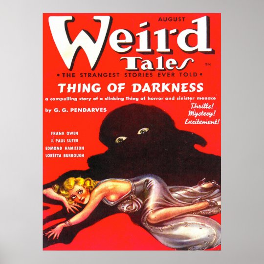 WEIRD TALES Cool Vintage Pulp Magazine Cover Art Poster Zazzle