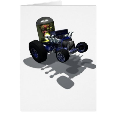 Weird Wheels Mad Brain Card by MDKgraphics