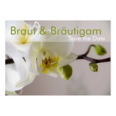 Weisse Orchidee • Save the Date Mini Karten Business Card Templates by SabineStGreetings