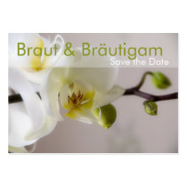 Weisse Orchidee • Save the Date Mini Karten Business Card Templates
