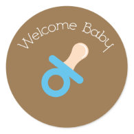 Welcome Baby Blue Pacifier Sticker